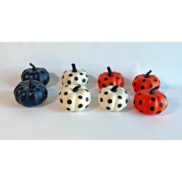 8 Halloween Thanksgiving Glitter PolkaDot Mini Foam Pumpkin Tabletop Target 2016 - Picture 1 of 8
